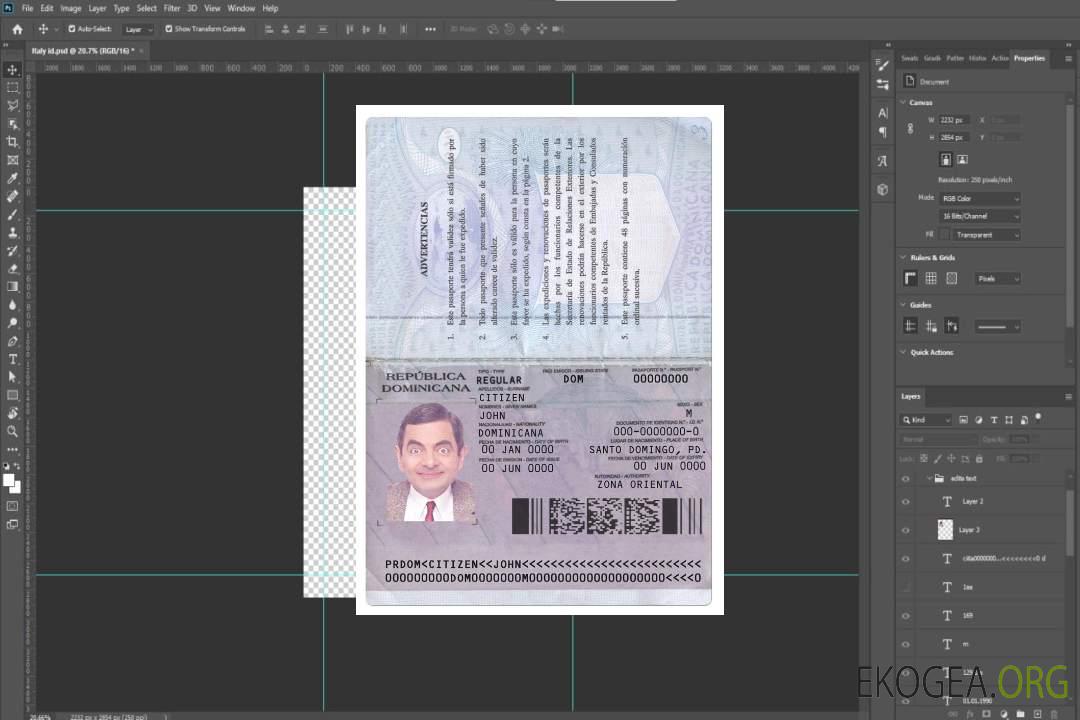 Passeport de la République Dominicaine version 2 template